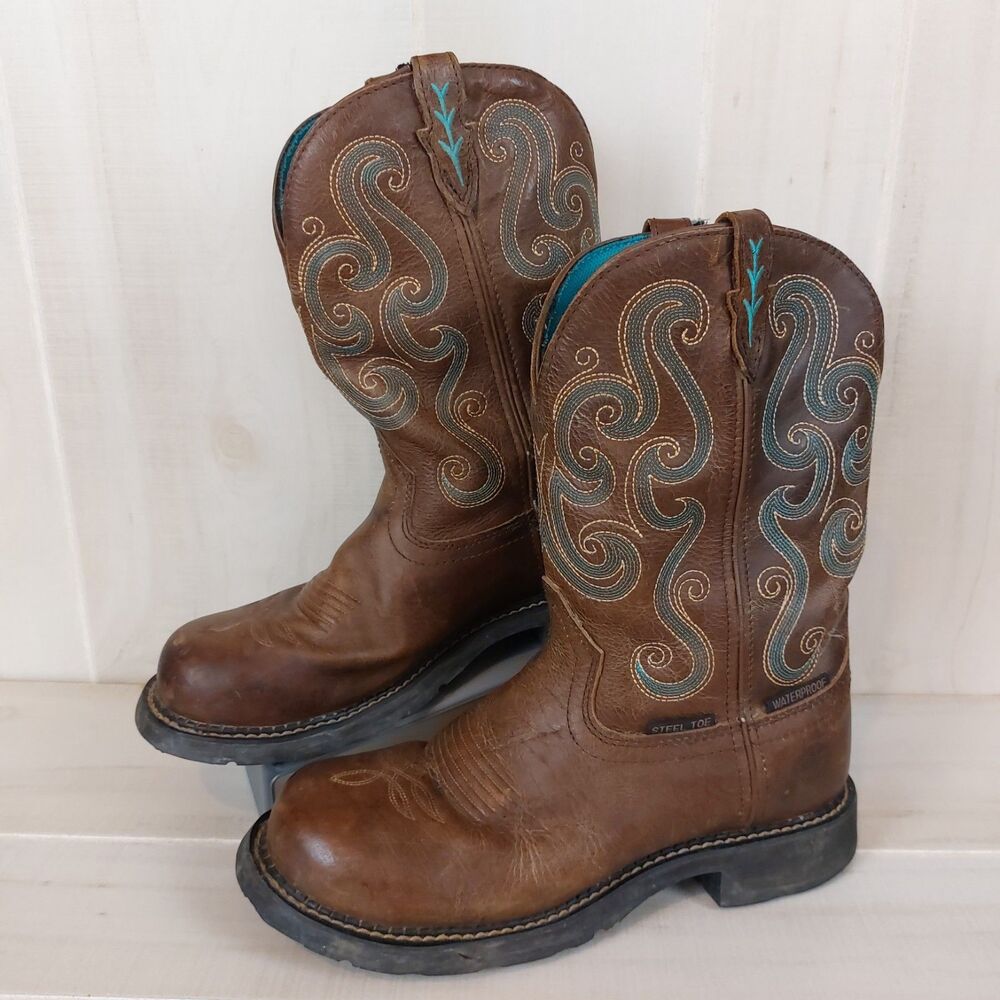 Justin Gypsy Tasha 11" Steel Toe Boots Women's 10.5B Western Waterproof WKL9991 - Picture 2 of 9